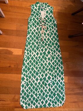 CK Bradley maxi dress green white medium pattern maxi Newport Rhode Island nwot